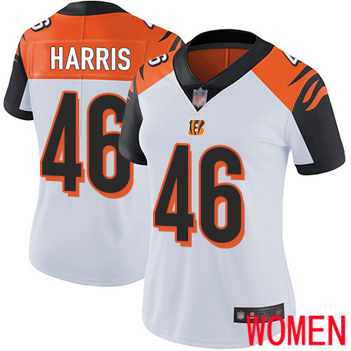 Cincinnati Bengals Limited White Women Clark Harris Road Jersey NFL Footballl #46 Vapor Untouchable->women nfl jersey->Women Jersey